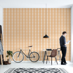 Tribal Modern Orange and White Wallpaper