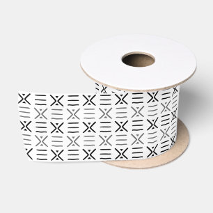 Tribal Modern Two Toned Xline 3" Mud Cloth Satin Ribbon