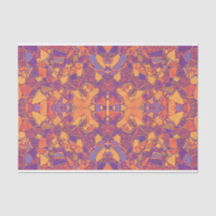 Tribal Mosaic Purple Orange Yellow Bohemian Tissue Paper