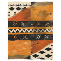 Tribal motifs in black and earth tones