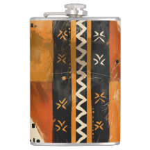 Tribal motifs in black and earth tones