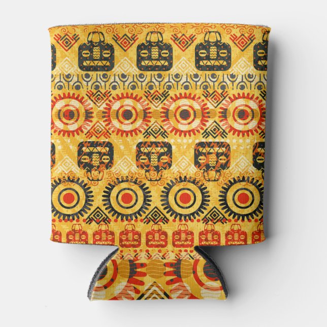 Tribal motifs: seamless ethnic pattern. can cooler (Front)