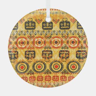 Tribal motifs: seamless ethnic pattern. glass ornament
