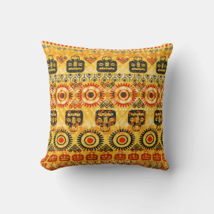 Tribal motifs: seamless ethnic pattern. throw pillow