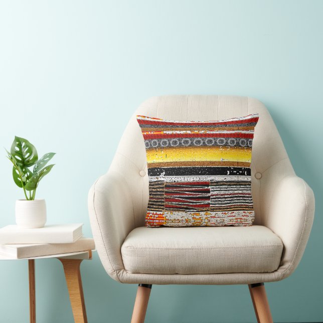Tribal Mudcloth Print Throw Pillow (Chair)
