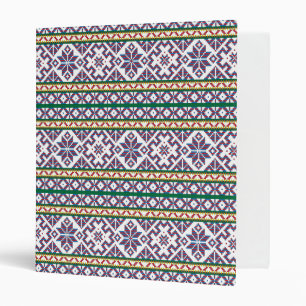 Tribal Multicolored ancient symbol folk art design Binder