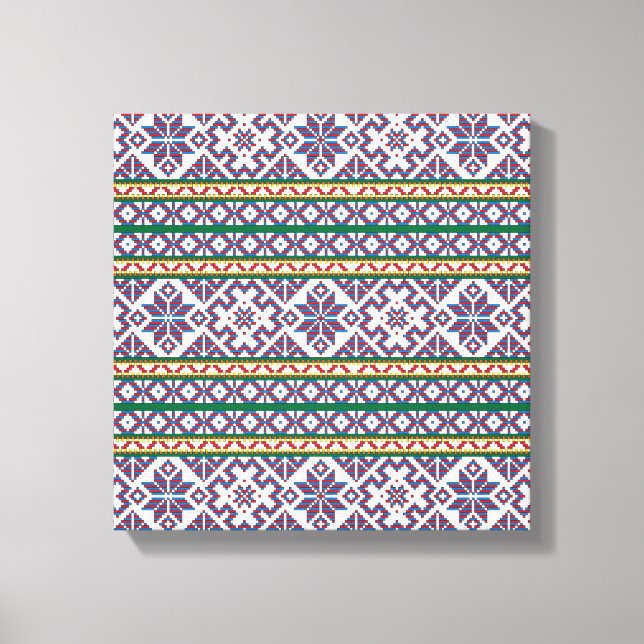 Tribal Multicolored ancient symbol folk art design Canvas Print (Front)