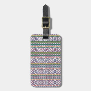 Tribal Multicolored ancient symbol folk art design Luggage Tag
