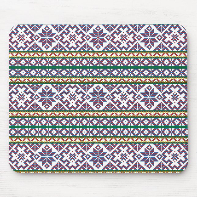 Tribal Multicolored ancient symbol folk art design Mouse Pad (Front)
