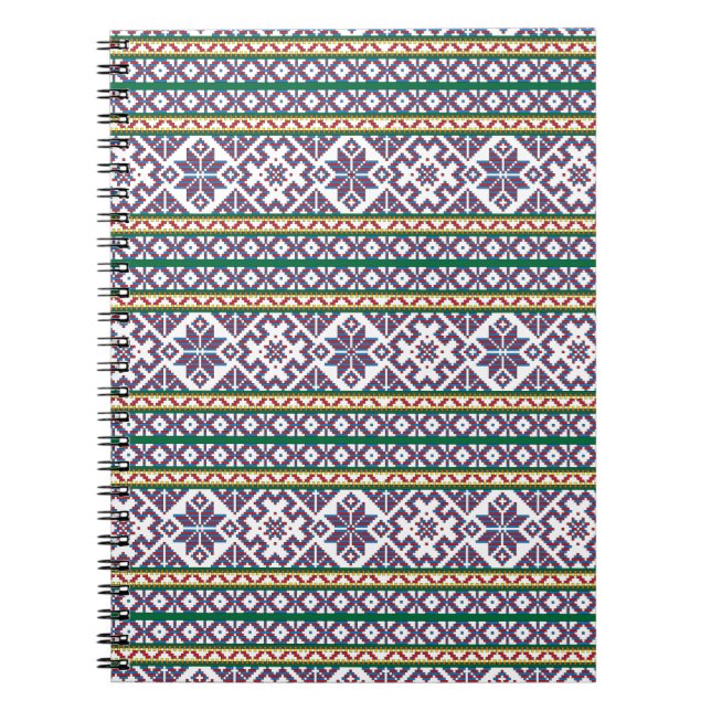 Tribal Multicolored ancient symbol folk art design Notebook (Front)