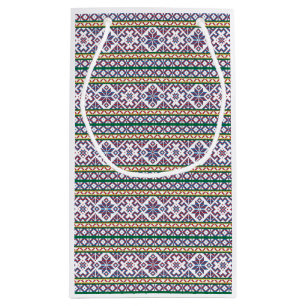 Tribal Multicolored ancient symbol folk art design Small Gift Bag