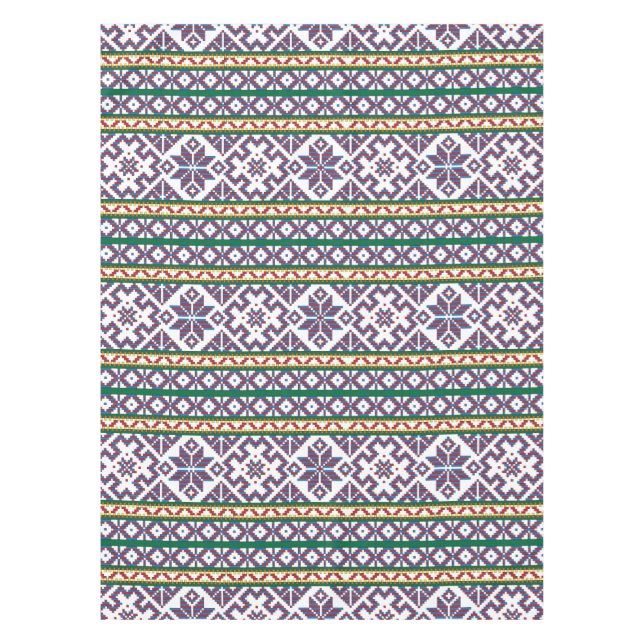 Tribal Multicolored ancient symbol folk art design Tablecloth (Front)