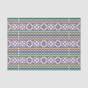 Tribal Multicolored ancient symbol folk art design Tissue Paper