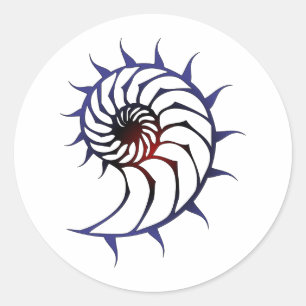 Tribal Nautilus Classic Round Sticker