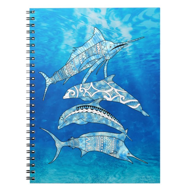 Tribal Ocean Animals Notebook (Front)