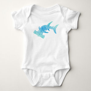 Tribal Ombre Blues Hammerhead Baby Bodysuit