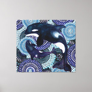Tribal Orca Canvas Print