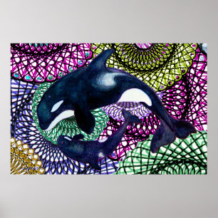 Tribal Orca Poster