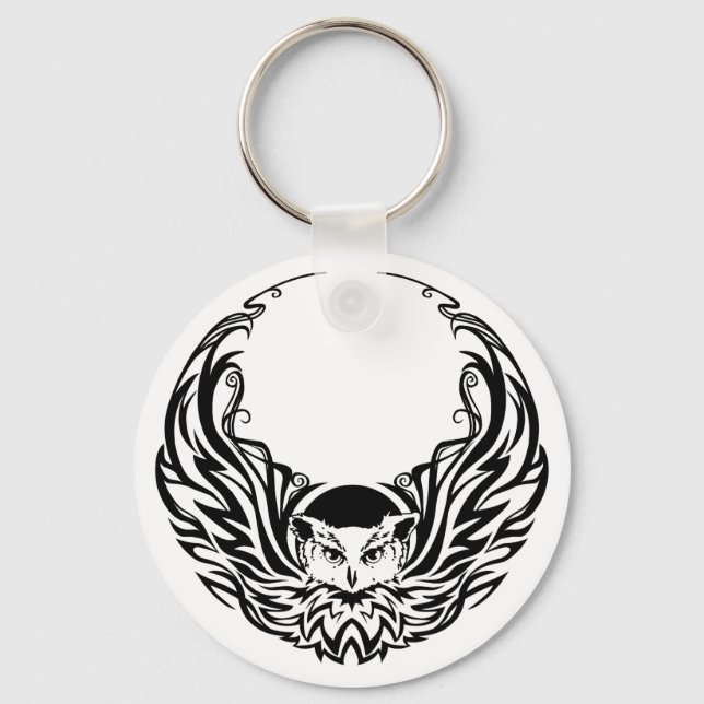 Tribal Owl Keychain (Front)