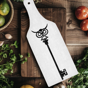 Tribal Owl Skeleton Key Cutting Board