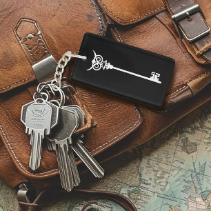 Tribal Owl Skeleton Key Keychain