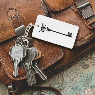 Tribal Owl Skeleton Key  Keychain