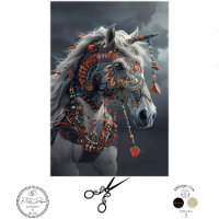 Tribal Painted American Indian Digital Decoupage