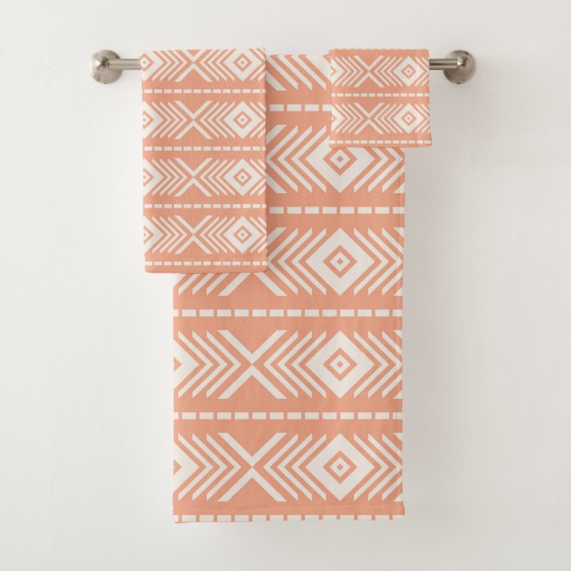 Tribal pattern bath towel set (Insitu)