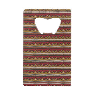 Tribal pattern credit card bottle opener