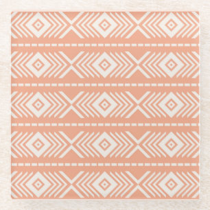 Tribal pattern glass coaster