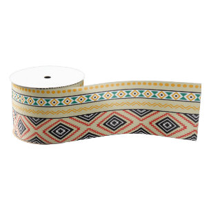 Tribal pattern grosgrain ribbon