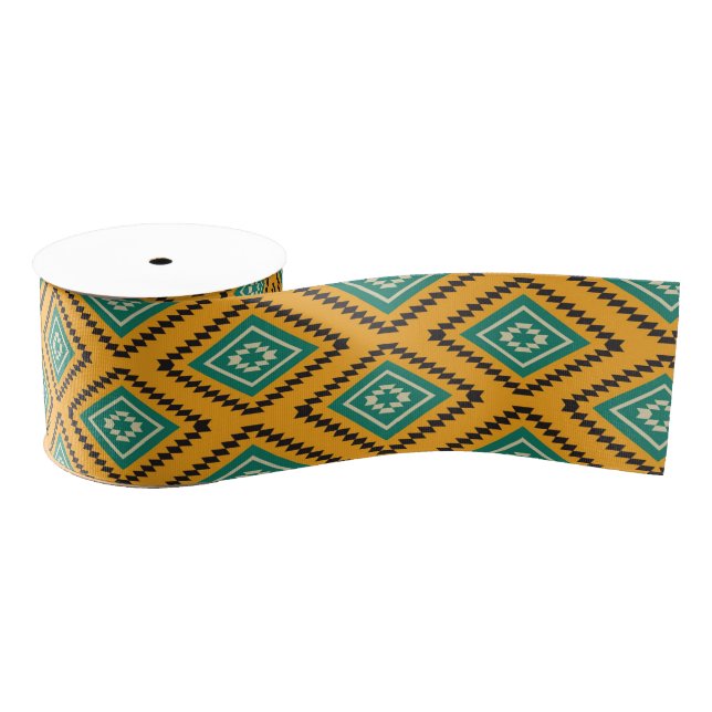 Tribal pattern grosgrain ribbon (Spool)