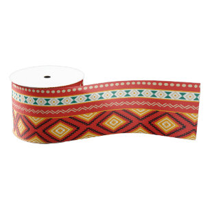 Tribal pattern grosgrain ribbon