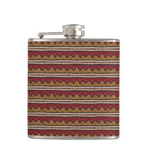 Tribal pattern hip flask