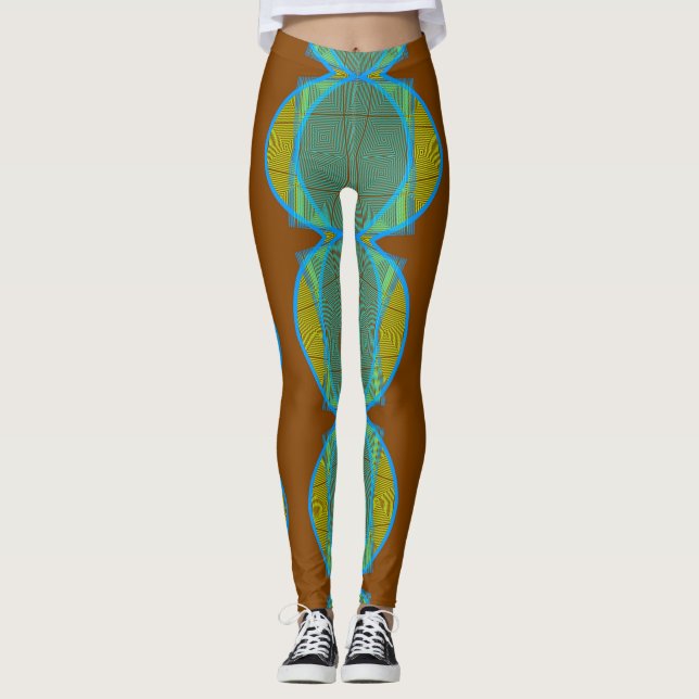Tribal Pattern II Handmade Yoga Pants Leggings (Front)