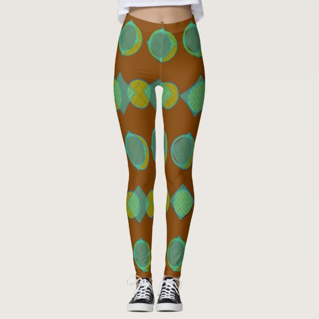 Tribal Pattern III Handmade Yoga Pants Leggings (Front)