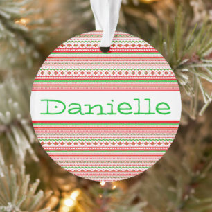 Tribal pattern personalized ornament