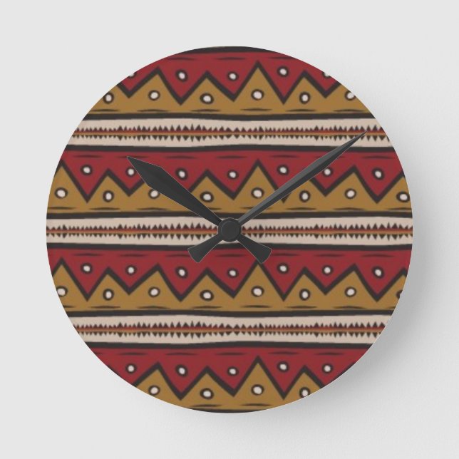 Tribal pattern round clock (Front)