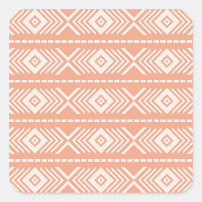 Tribal pattern square sticker (Front)