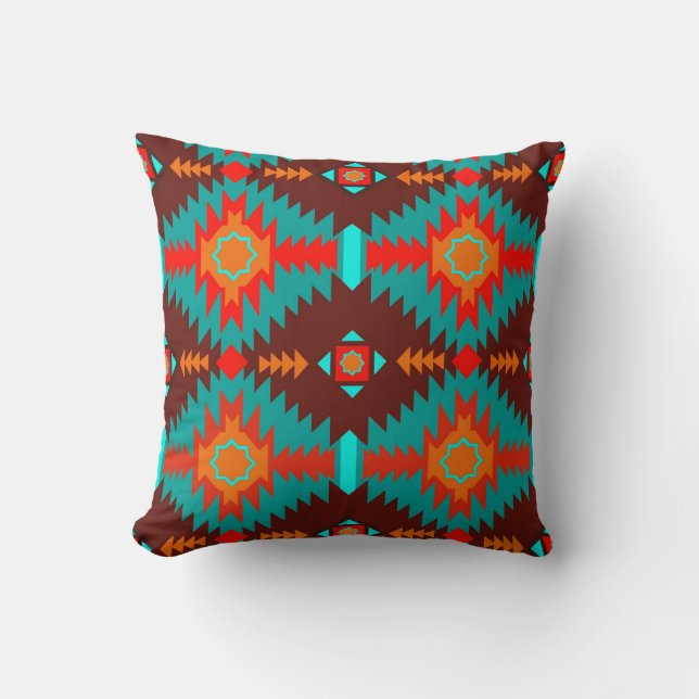 Tribal Pattern Throw Pillow (Front)