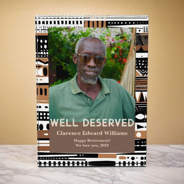 Tribal Patterns Retirement Gift for Black Dad Photo Block (Tribal Patterns Retirement Gift for Black Dad Photo Block)