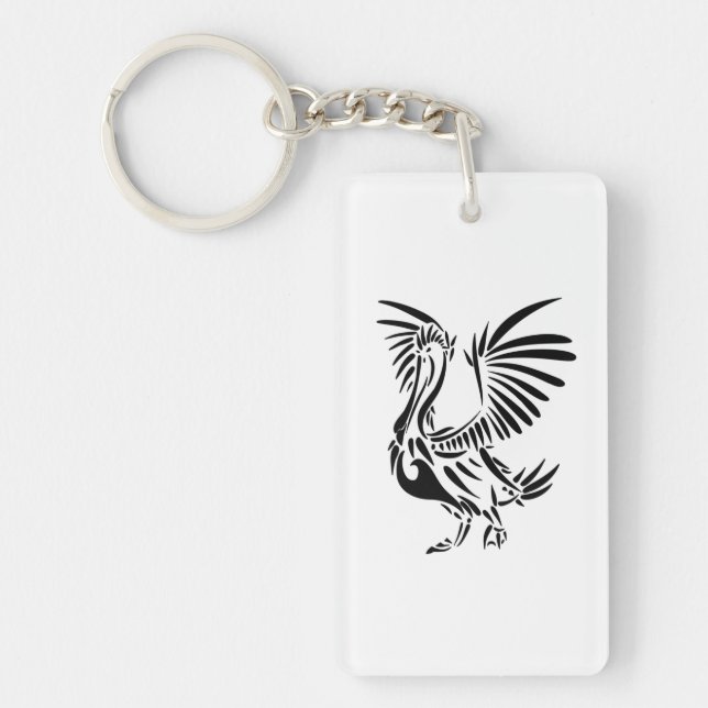 Tribal Pelican Art Keychain (Front)