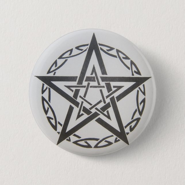 Tribal Pentagram button pin (Front)