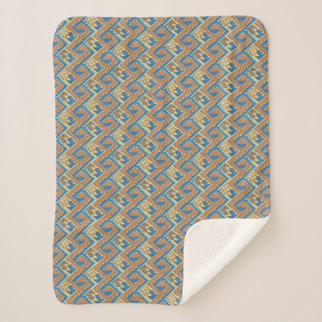 Tribal Peru Geometric Peruvian Pretty Pattern Sherpa Blanket (Front)
