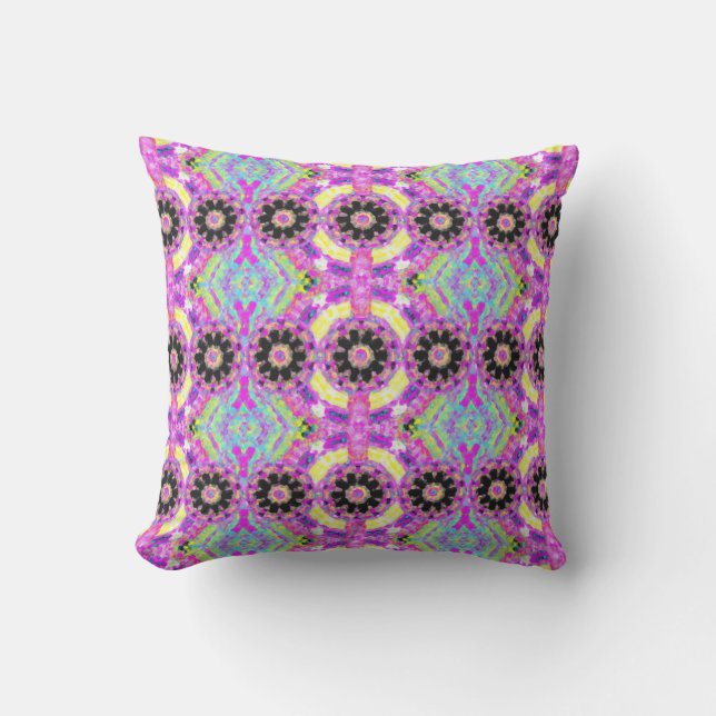 Tribal Pink Design Throw Pillow (Front)