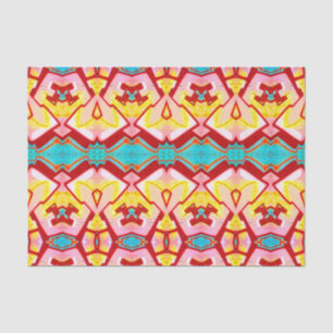 Tribal Pink Teal Art Pattern Decoupage Tissue Paper