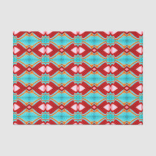 Tribal Pink Teal Red Bright Art Pattern Decoupage Tissue Paper
