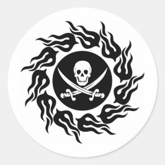 Tribal Pirate Classic Round Sticker
