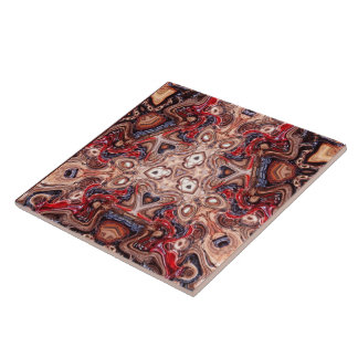 Tribal Psychedelic Earth Ceramic Tile