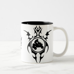 tribal quads Two-Tone coffee mug